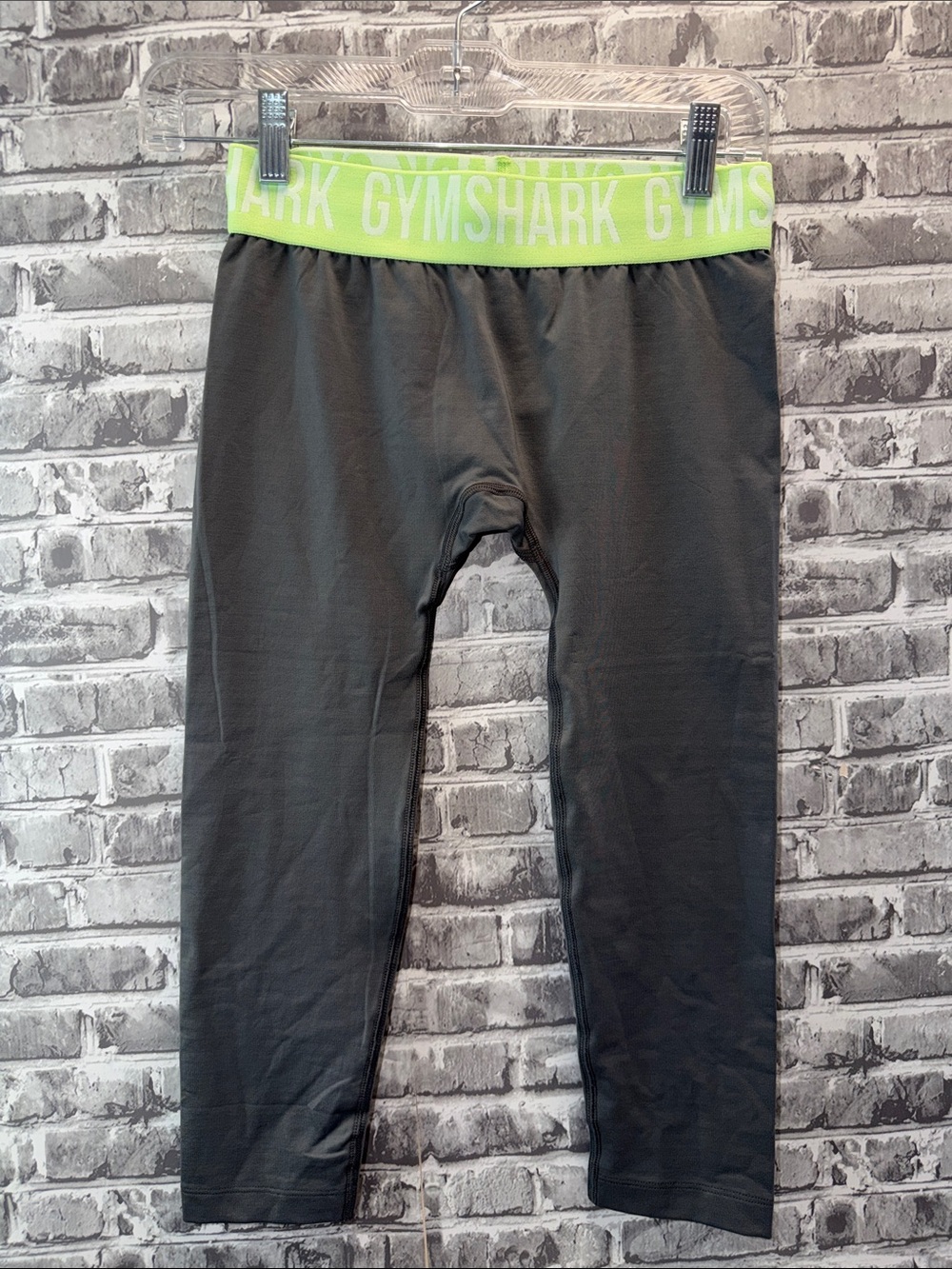 Gymshark Black Leggings‎ with Neon Green Branded Waistband